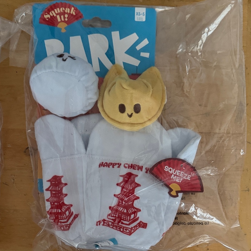 Bark Chinese New Year Bao and Dumpling Dog Toy Set & Take Out Box Plush Toy